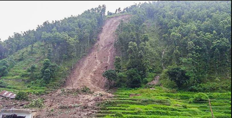 पहिरोले पुरिएर पाँचको मृत्यु, चार बेपत्ता