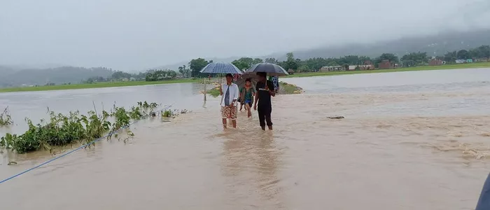 बाँकेमा कोरोनासँगै बाढीको कहर