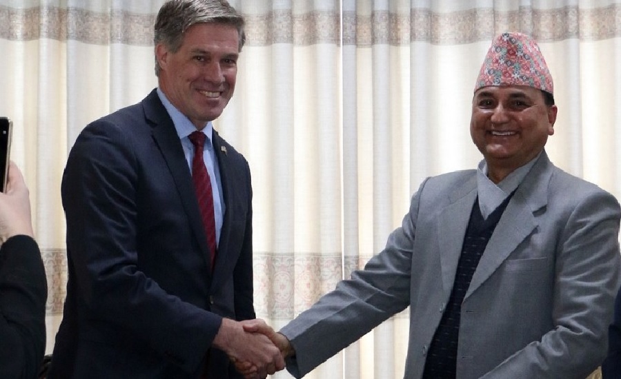 उपप्रधानमन्त्री पोखरेल–अमेरिकी रक्षा राज्यमन्त्री जोसेफबीच भेटवार्ता