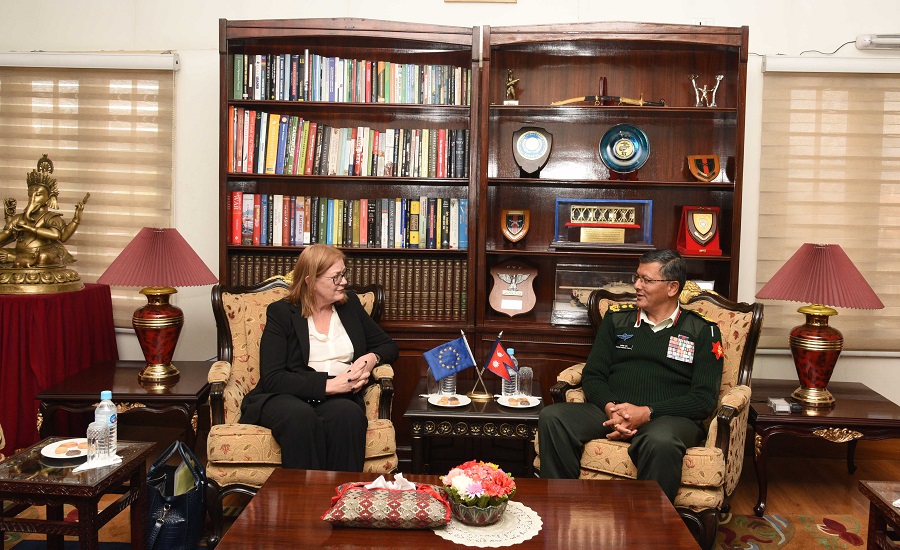 प्रधानसेनापति र युरोपेली संघकी राजदूतबीच शिष्टाचार भेटवार्ता