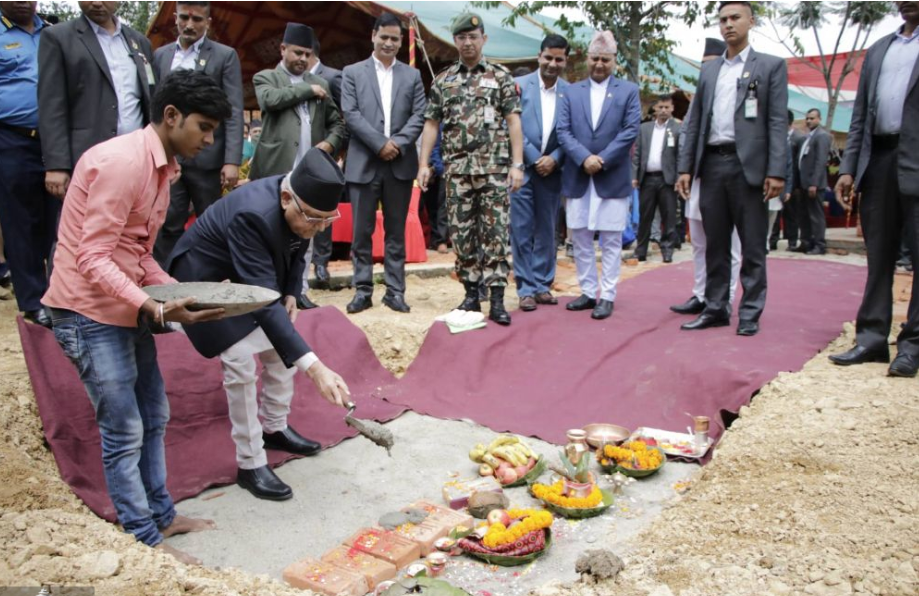 प्रधानमन्त्रीद्धारा  ‘भीभीआईपी क्वाटरकाे  शिलान्यास