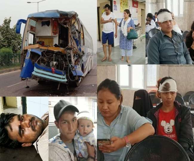 लखनउमा  बस दुर्घटना, दुई दर्जन भन्दा बढी घाइते