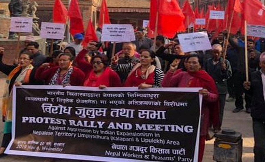 सीमा अतिक्रमणकोे विरोधमा नेमकिपाद्वारा प्रदर्शन