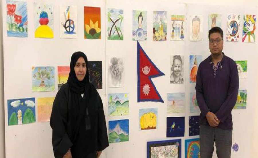 नेपालका बालबालिकाले कोरेका चित्र यूएईमा प्रदर्शन