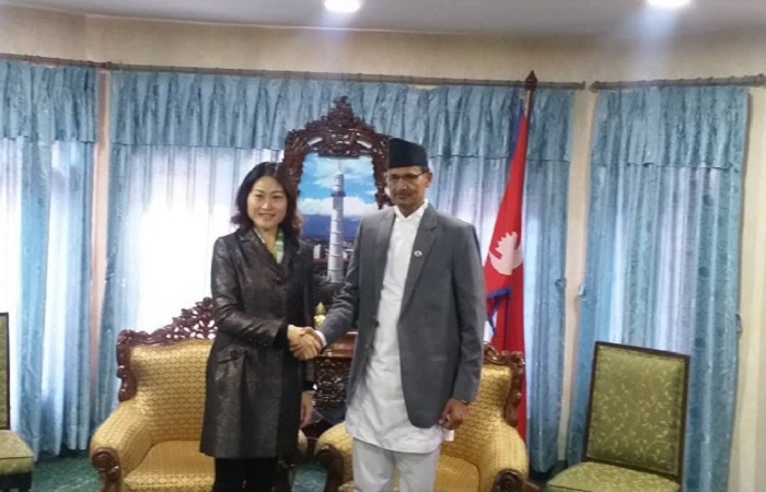 सभामुख सापकोटालाई बधाई दिन   सिंहदरबार पुगिन् चिनियाँ राजदूत
