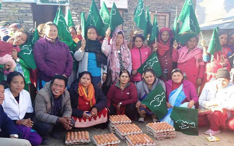 गर्भवतीको हातमा अण्डाः घरमा झण्डा